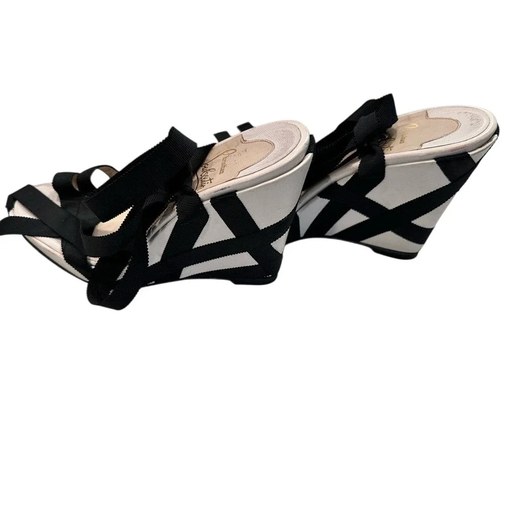 Christian Louboutin‎ Black Ribbon Sandals 38.5eu 8.5